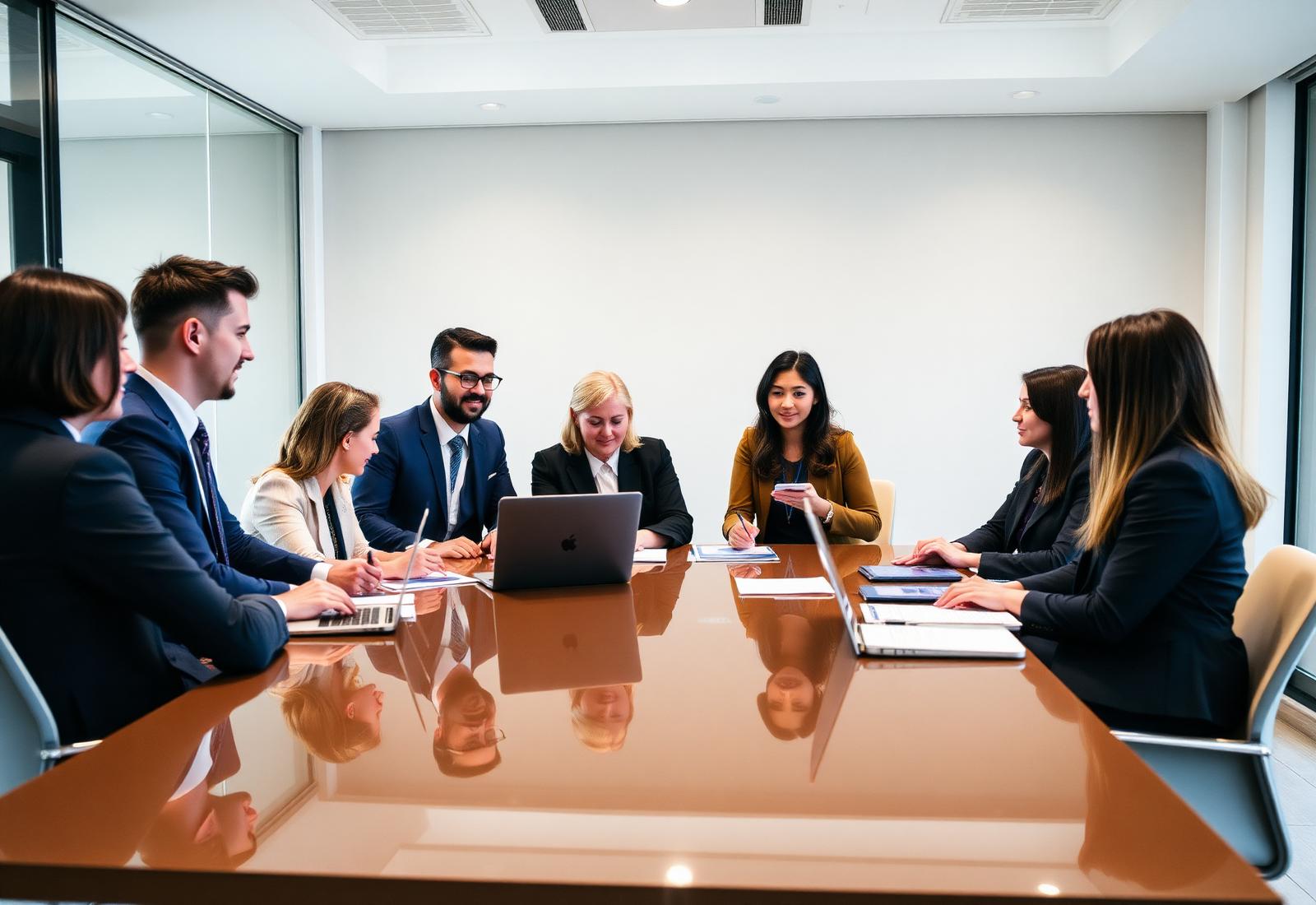Corporate team in a professional coordination meeting