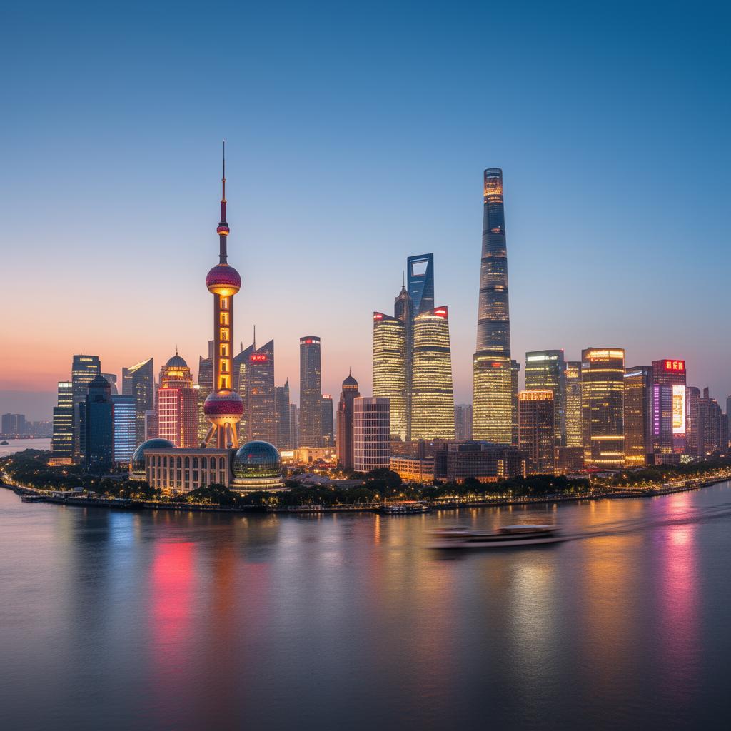 Shanghai, China corporate business district